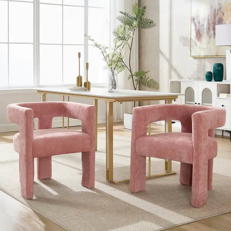 Ensemble de chaises de salle à manger confortables, revêtues de tissu, pour différents espaces