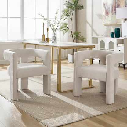 Ensemble de chaises de salle à manger confortables, revêtues de tissu, pour différents espaces