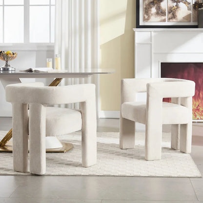 Ensemble de chaises de salle à manger confortables, revêtues de tissu, pour différents espaces