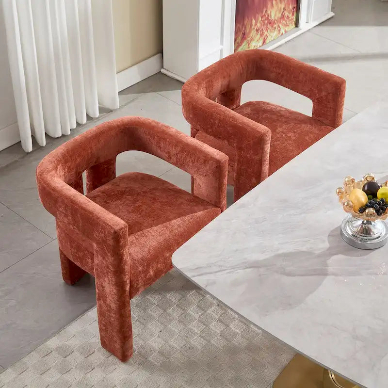 Ensemble de chaises de salle à manger confortables, revêtues de tissu, pour différents espaces