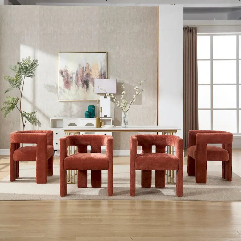 Ensemble de chaises de salle à manger confortables, revêtues de tissu, pour différents espaces