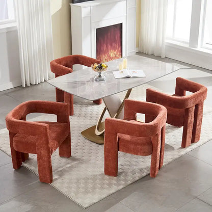 Ensemble de chaises de salle à manger confortables, revêtues de tissu, pour différents espaces