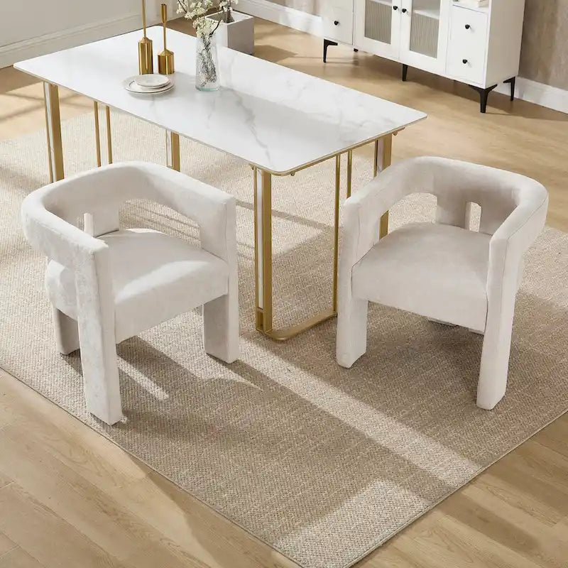 Ensemble de chaises de salle à manger confortables, revêtues de tissu, pour différents espaces