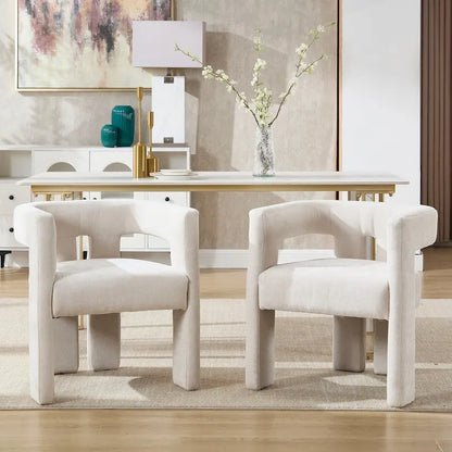 Ensemble de chaises de salle à manger confortables, revêtues de tissu, pour différents espaces