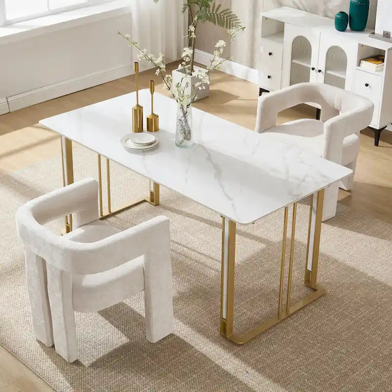 Ensemble de chaises de salle à manger confortables, revêtues de tissu, pour différents espaces