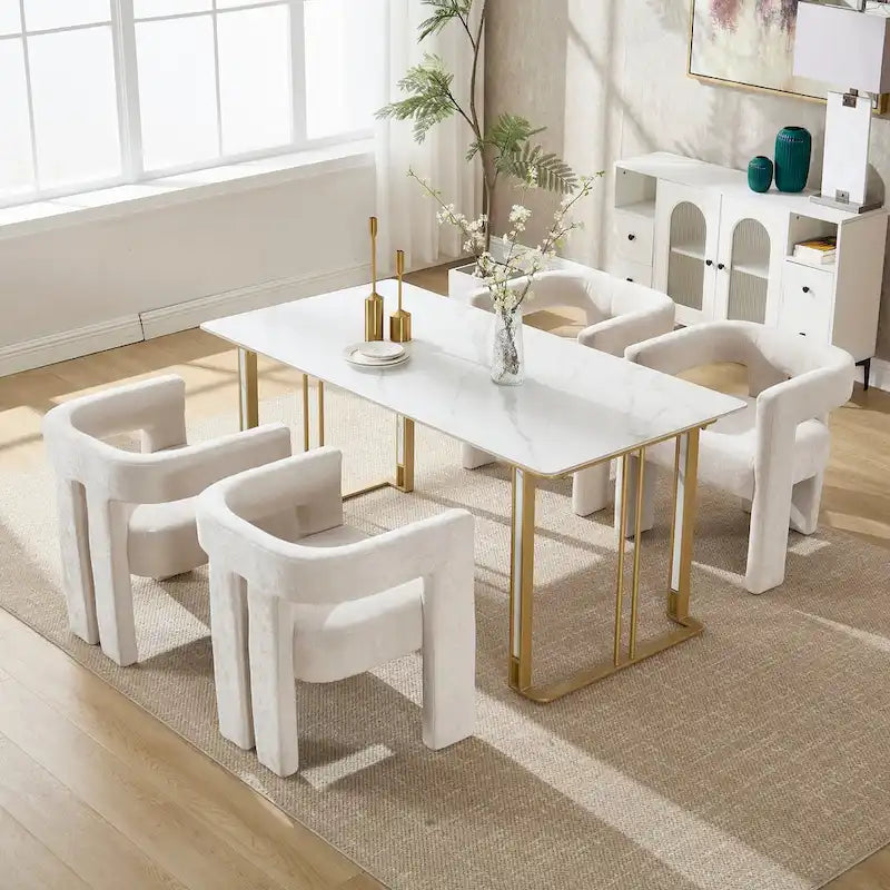 Ensemble de chaises de salle à manger confortables, revêtues de tissu, pour différents espaces