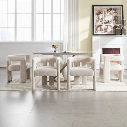 Ensemble de chaises de salle à manger confortables, revêtues de tissu, pour différents espaces