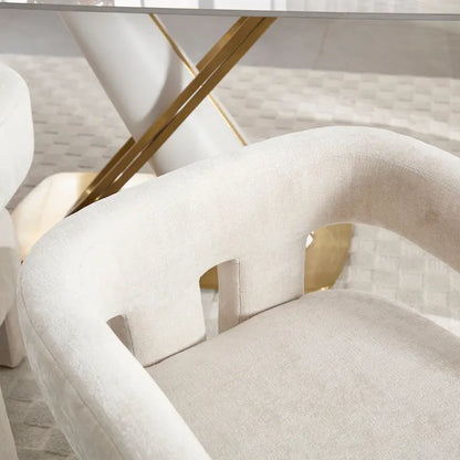 Ensemble de chaises de salle à manger confortables, revêtues de tissu, pour différents espaces