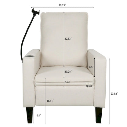 Fauteuils inclinables pour adultes, canapé inclinable réglable avec support pour téléphone portable et porte-gobelet