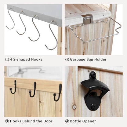 Chariot de cuisine roulant pour barbecue extérieur 40,5 pouces avec plateau en acier inoxydable, abattant, un tiroir, porte-serviettes et roues verrouillables.