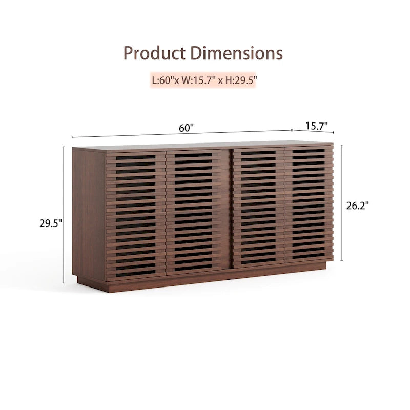 Buffet avec portes en bois massif