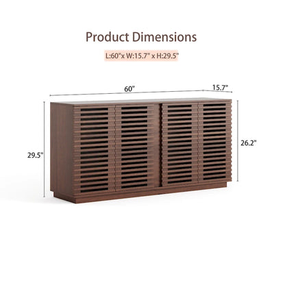 Buffet avec portes en bois massif