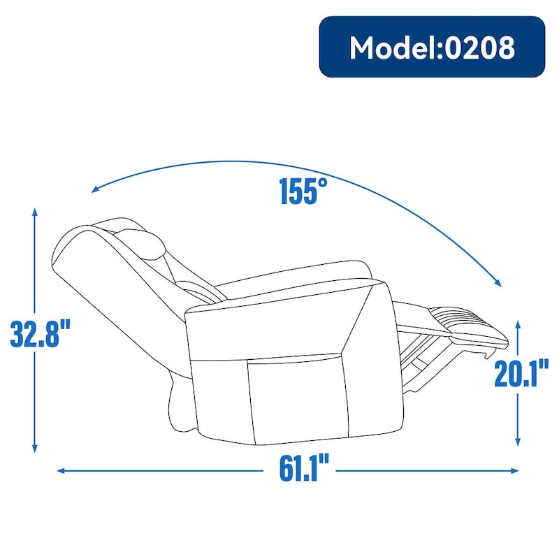 Fauteuil inclinable électrique pivotant et à bascule Leatheraire, fauteuil inclinable moderne une place avec coussin de soutien lombaire et cervical, ports USB et Type-C