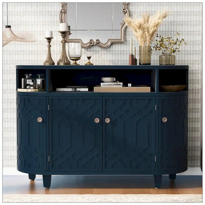 Curved Design Storage Cabinet made of Fraxinus Mandschuric Solid Wood