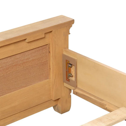 Lit Wellington Farmhouse en chêne naturel à panneaux en bois massif de Furniture of America