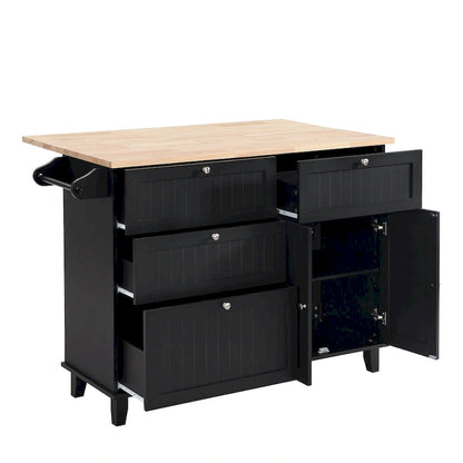 Ensemble îlot de cuisine TOPMAX avec abattant et 2 places assises, ensemble table et chaises avec étagère réglable, tiroirs et porte-serviettes