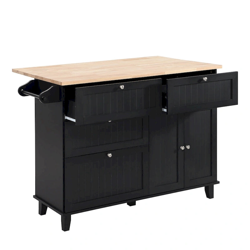 Ensemble îlot de cuisine TOPMAX avec abattant et 2 places assises, ensemble table et chaises avec étagère réglable, tiroirs et porte-serviettes