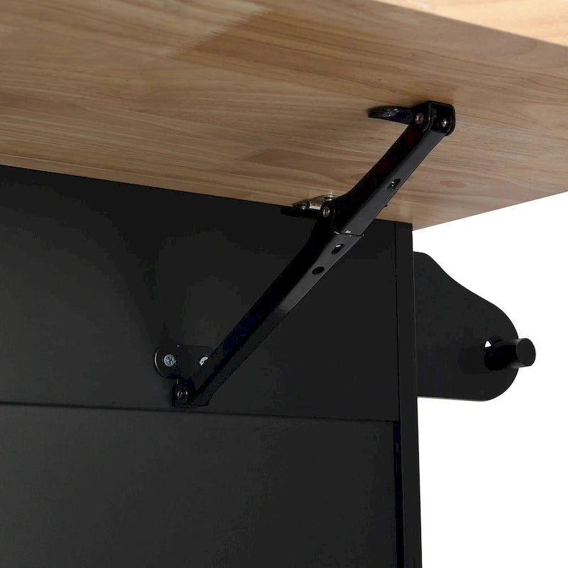 Ensemble îlot de cuisine TOPMAX avec abattant et 2 places assises, ensemble table et chaises avec étagère réglable, tiroirs et porte-serviettes