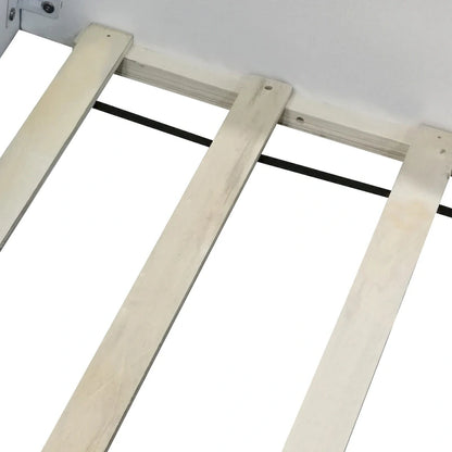 Lit de sol pour enfants avec barrière, cadre de lit de jour rembourré en PU, lit à lattes en bois avec petit escalier pour enfants filles et garçons