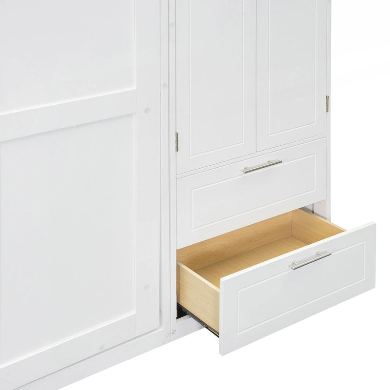 Lit escamotable Queen Size polyvalent avec rangement intégré et conception pliable pour une optimisation de l'espace