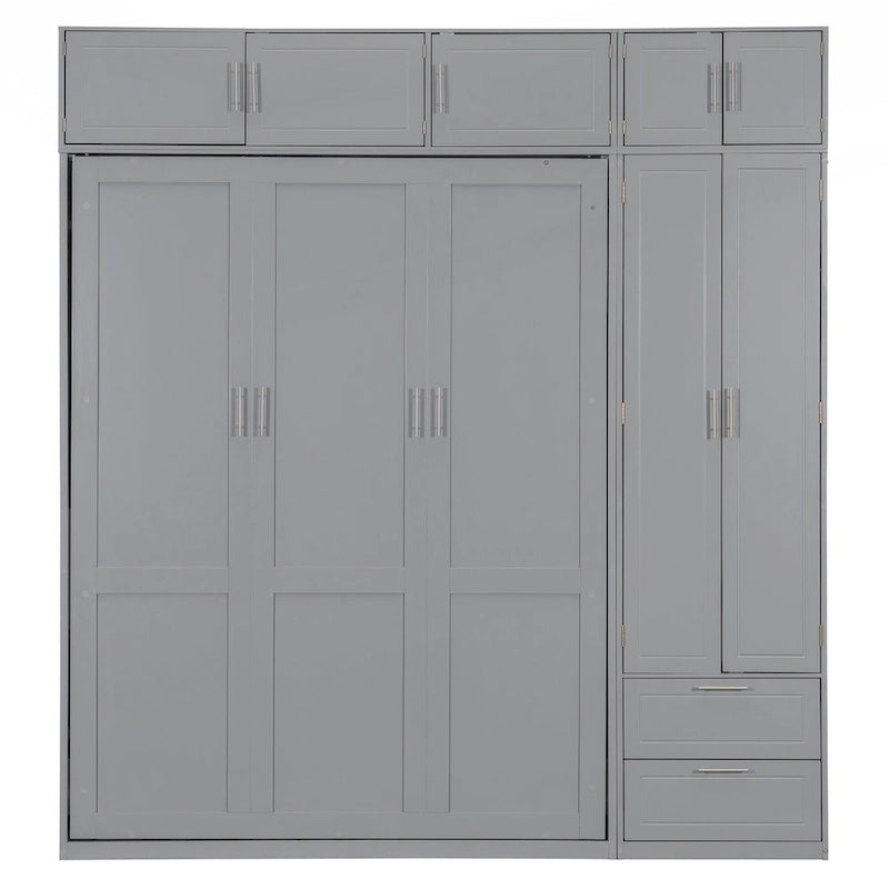 Lit escamotable Queen Size polyvalent avec rangement intégré et conception pliable pour une optimisation de l'espace