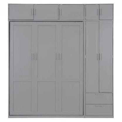 Lit escamotable Queen Size polyvalent avec rangement intégré et conception pliable pour une optimisation de l'espace