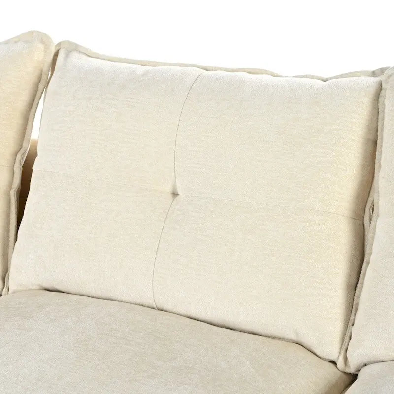 Canapé d'angle moderne en chenille en forme de U avec coussins d'accoudoirs réglables pour salon