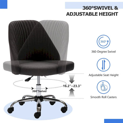 Chaise de bureau pivotante chic à dossier capitonné en tissu, idéale pour la maison et le maquillage.