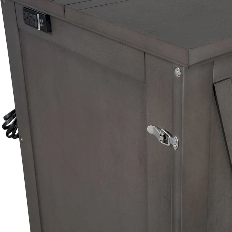 Lit escamotable en pin massif avec coffre de rangement, station de recharge et grand tiroir.