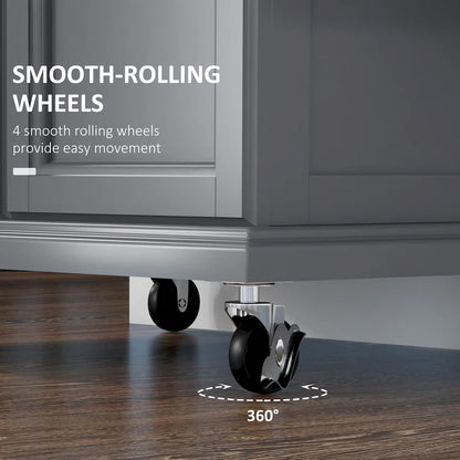 Îlot de cuisine mobile, chariot de cuisine roulant avec plan de travail en acier inoxydable, tiroir, porte-serviettes et étagère à épices