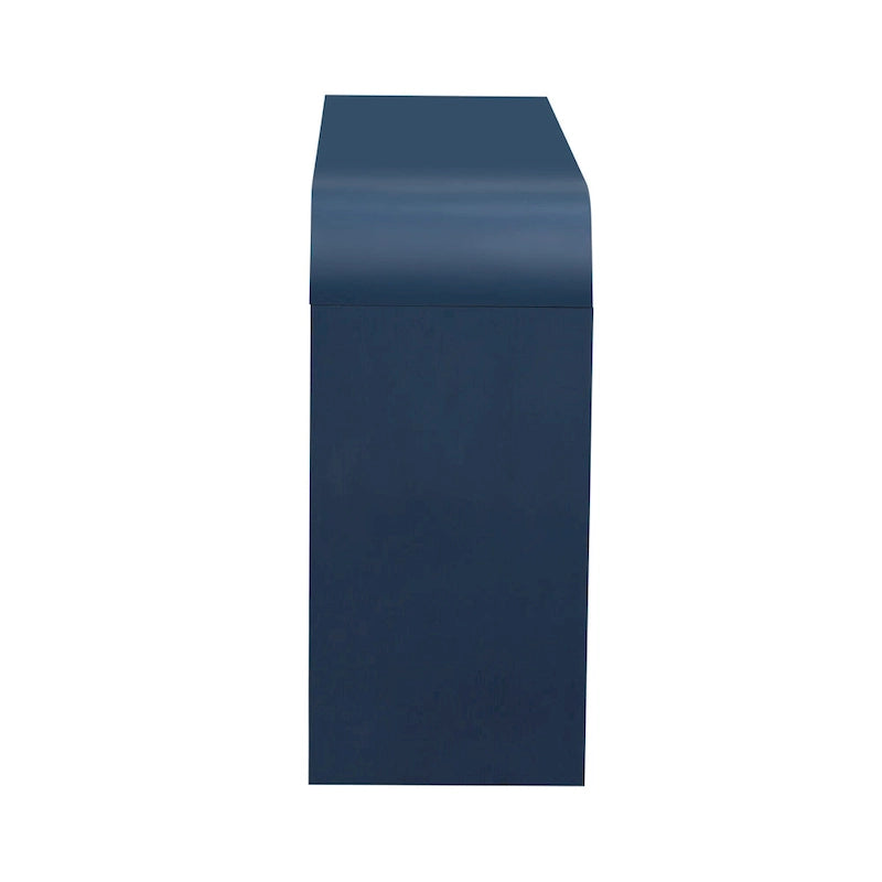 Buffet de rangement arqué avec portes à 4 bandes et étagères réglables, meuble d'entrée moderne avec pieds en pin