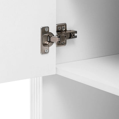 Buffet de rangement arqué avec portes à 4 bandes et étagères réglables, meuble d'entrée moderne avec pieds en pin