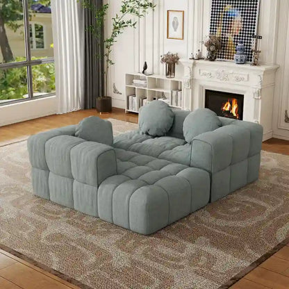 Canapé d'angle en chenille en forme de L (103 pouces) avec fauteuil inclinable à gauche et coussins