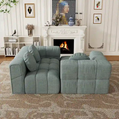 Canapé d'angle en chenille en forme de L (103 pouces) avec fauteuil inclinable à gauche et coussins
