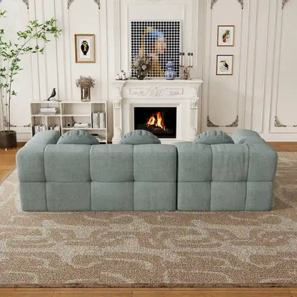 Canapé d'angle en chenille en forme de L (103 pouces) avec fauteuil inclinable à gauche et coussins