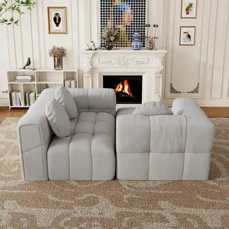 Canapé d'angle en chenille en forme de L (103 pouces) avec fauteuil inclinable à gauche et coussins