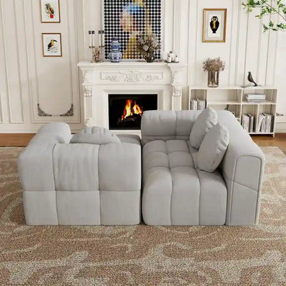 Canapé d'angle en chenille en forme de L (103 pouces) avec fauteuil inclinable à gauche et coussins