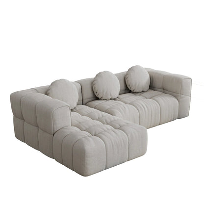 Canapé d'angle en chenille en forme de L (103 pouces) avec fauteuil inclinable à gauche et coussins