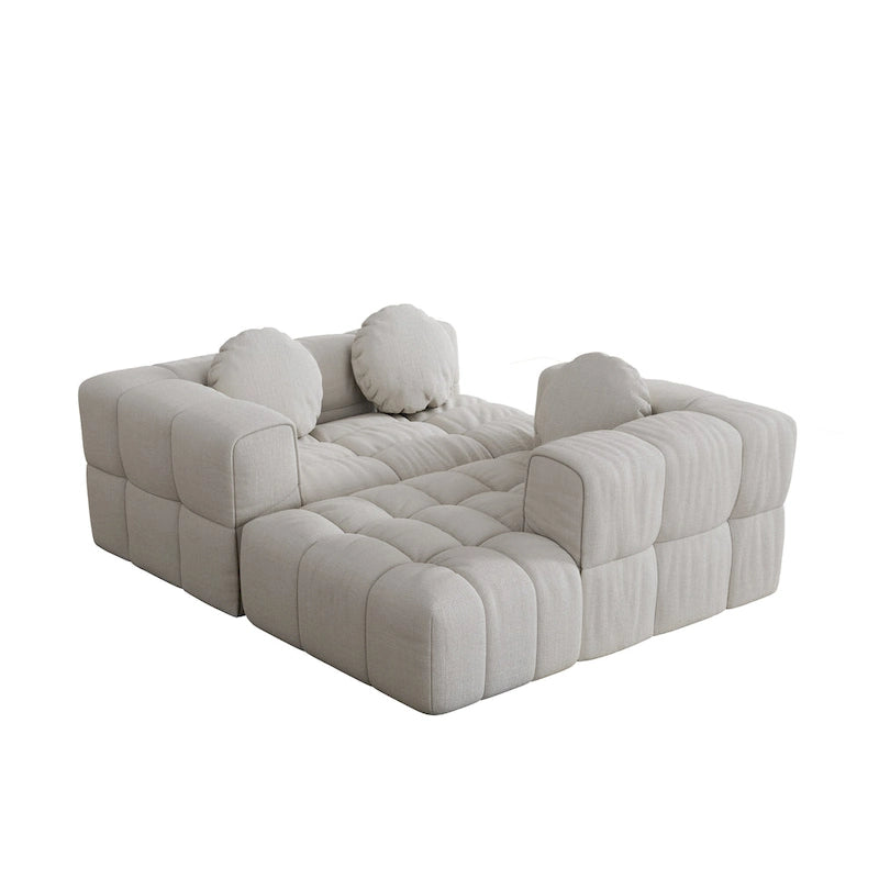 Canapé d'angle en chenille en forme de L (103 pouces) avec fauteuil inclinable à gauche et coussins
