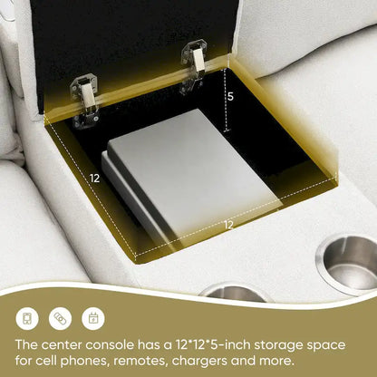 Canapé d'angle modulaire en chenille 109 avec console USB