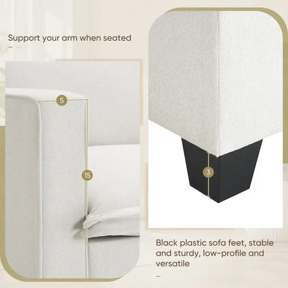 Canapé d'angle modulaire en chenille 109 avec console USB