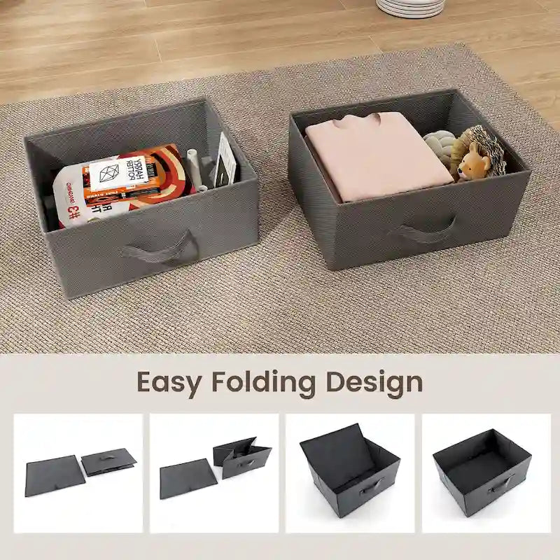 Table de chevet Gymax 2PCS 2 tiroirs, commode, organisateur de rangement en tissu