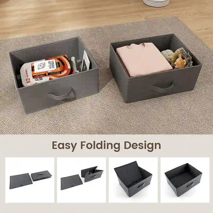 Table de chevet Gymax 2PCS 2 tiroirs, commode, organisateur de rangement en tissu