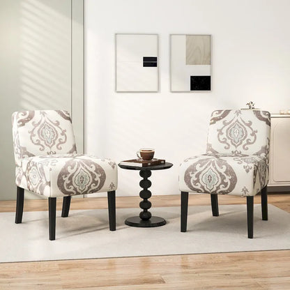 Chaise d'appoint sans accoudoirs Gymax avec pieds en bois d'hévéa, chaise de coiffeuse moderne pour