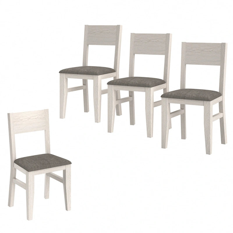 Ensemble de 2/4/6 chaises de salle à manger en bois massif, chaises de style campagnard en tissu avec dossier, chaises ovales pour la cuisine