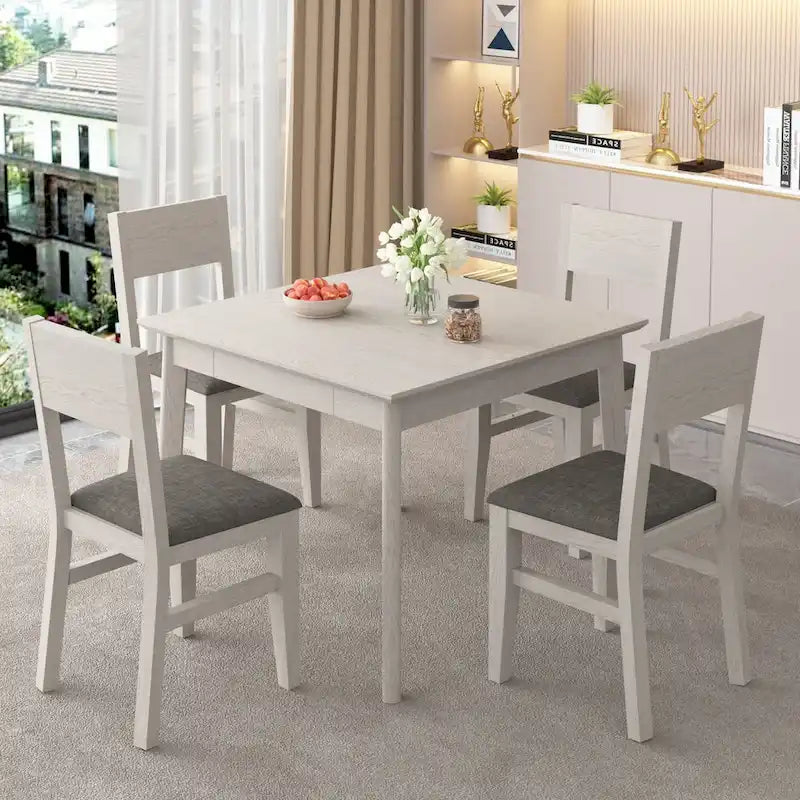 Ensemble de 2/4/6 chaises de salle à manger en bois massif, chaises de style campagnard en tissu avec dossier, chaises ovales pour la cuisine