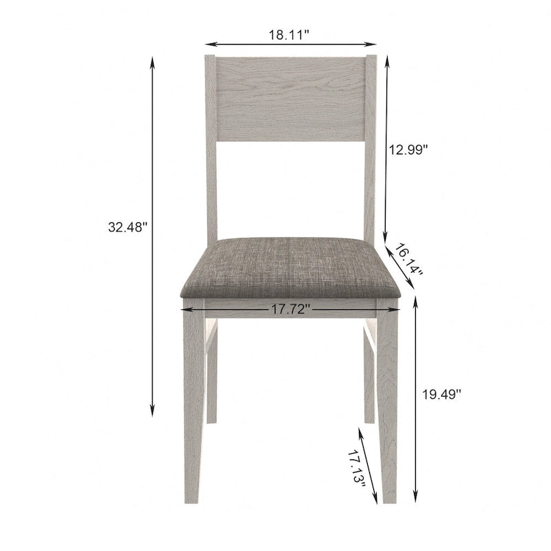 Ensemble de 2/4/6 chaises de salle à manger en bois massif, chaises de style campagnard en tissu avec dossier, chaises ovales pour la cuisine