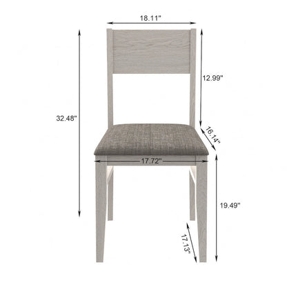 Ensemble de 2/4/6 chaises de salle à manger en bois massif, chaises de style campagnard en tissu avec dossier, chaises ovales pour la cuisine