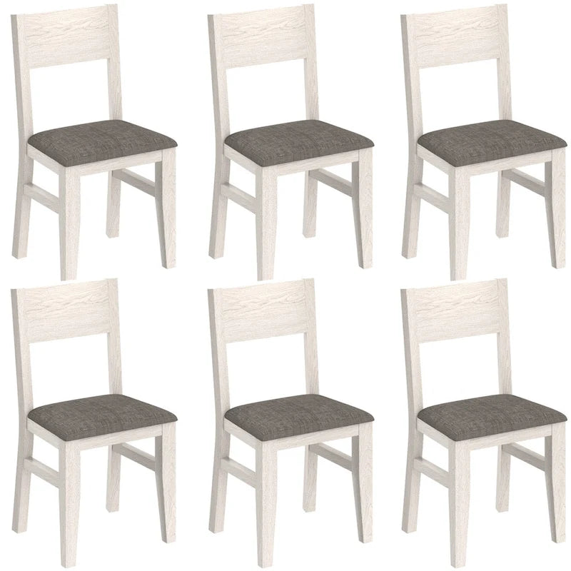 Ensemble de 2/4/6 chaises de salle à manger en bois massif, chaises de style campagnard en tissu avec dossier, chaises ovales pour la cuisine