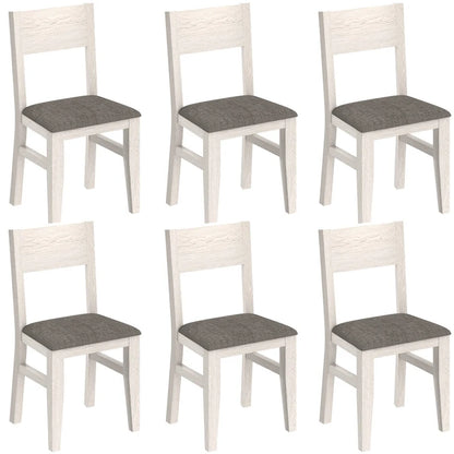 Ensemble de 2/4/6 chaises de salle à manger en bois massif, chaises de style campagnard en tissu avec dossier, chaises ovales pour la cuisine